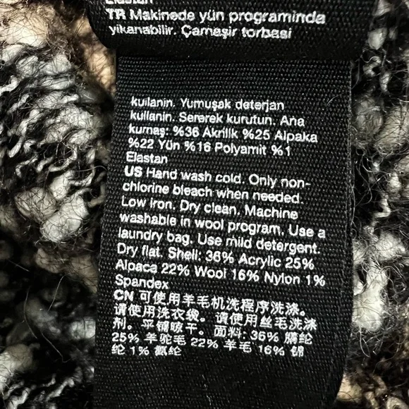 & Other Stories Paris Atelier Puff Sleeve Boucle Cropped Cardigan Sweater Size S - Picture 10 of 14